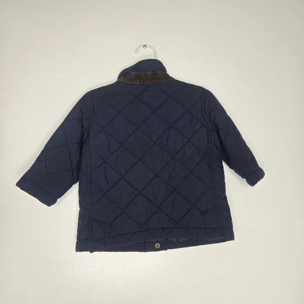 Ralph Lauren Baby Quilted Barn Jacket Corduroy Preppy Snap Front 12 Months